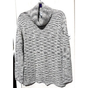 Chico's Chicos  sz 3/XL cowl neck sweater Silk Blend Beige Oatmeal Marled